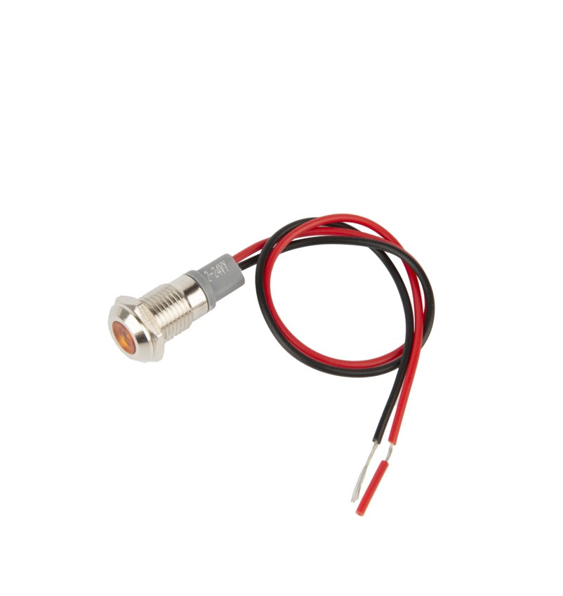 10-24V 8mm LED Metal Indicator Light Yellow
